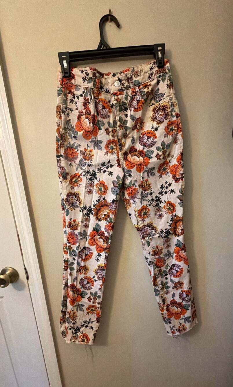 Pilcro The Cigarette Slim Straight Floral Print Jeans